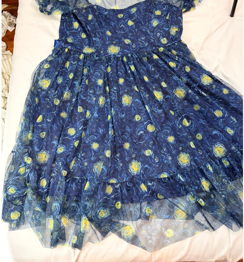 Thorn and Fable Hot Topic Plus Size Starry Night Mesh Dress 3 Van Gogh Goth
